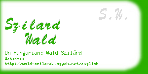 szilard wald business card